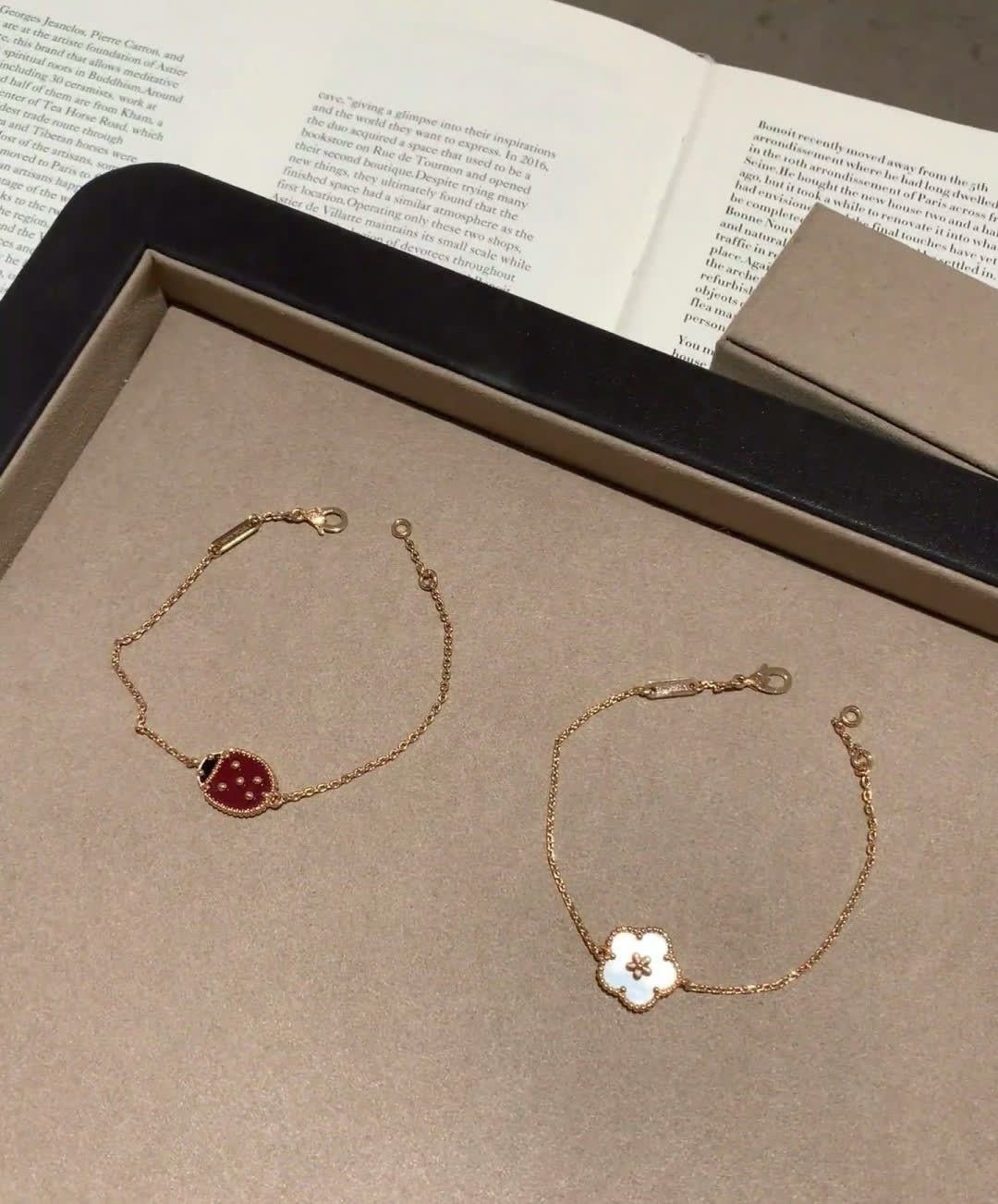 Van Cleef & Arpels Camellia and Ladybug Clip-on Earring Chains